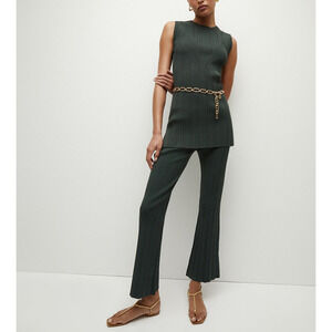 Veronica Beard 'Massaro' Green Rib-Knit Pant Size L - NWT